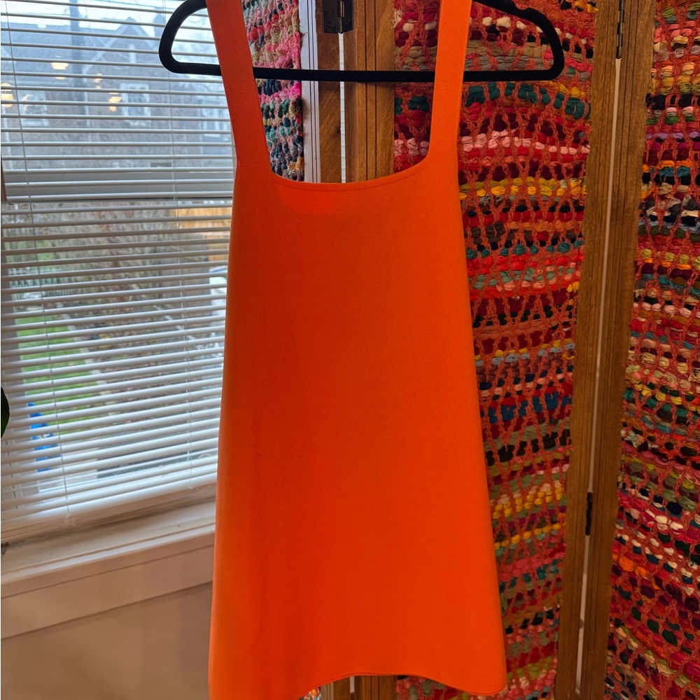 Zara Vibrant Orange Sleeveless Dress